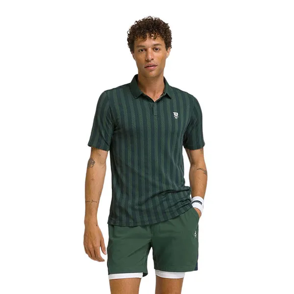 Bộ Quần Áo Cộc Tay Nam Wilson Men's Game Point Seamless Polo Màu Xanh Lá (Form Âu) Size S