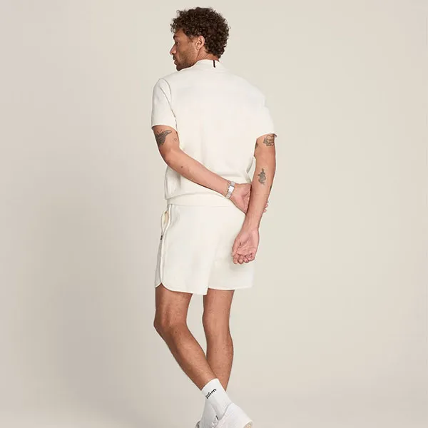 Bộ Quần Áo Cộc Tay/Tennis/Pickle Ball Nam Wilson Men's Lafayette Knit Màu Trắng Kem (Form Âu) Size S