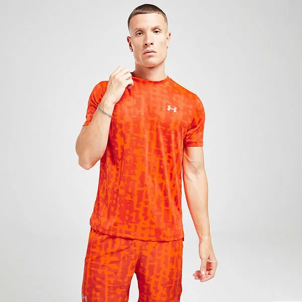 Bộ Tennis/Pickleball Nam Under Armour Camiseta Launch Màu Đỏ Cam Size S (Form Âu)