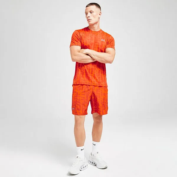 Bộ Tennis/Pickleball Nam Under Armour Camiseta Launch Màu Đỏ Cam Size S (Form Âu)