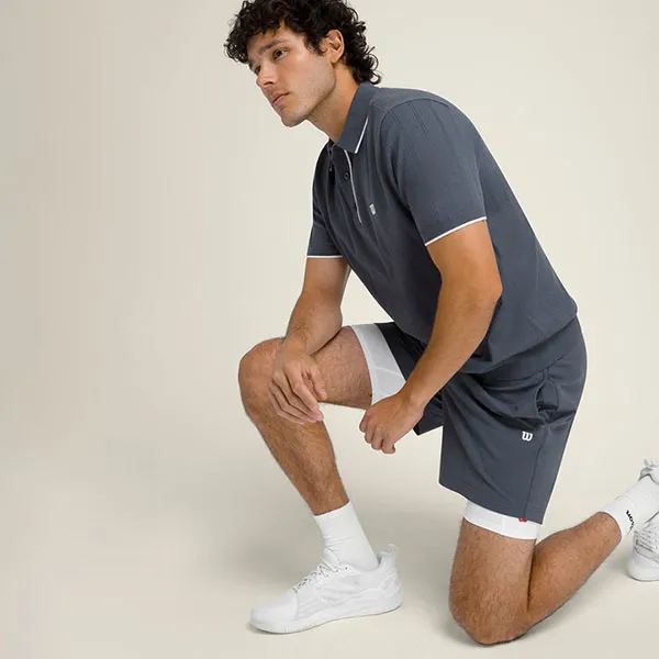 Bộ Tennis/Pickleball Nam Wilson Monotone Match Màu Xám Xanh Size S (Form Âu)
