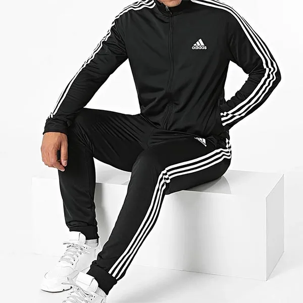 Bộ Thể Thao Nam Adidas Primegreen Essentials 3-Stripes Track Suit Black GK9651 Màu Đen Size S