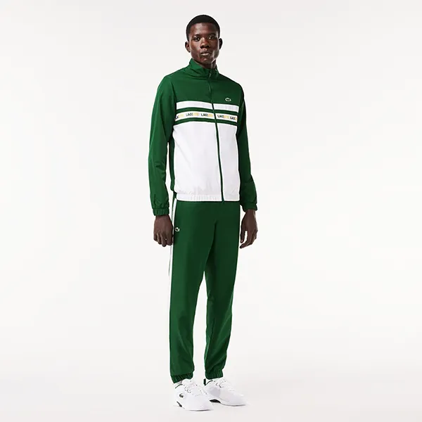 Bộ Thể Thao Nam Lacoste Men's Sweatsuit Tennis WH7567 291 Màu Xanh Green Size 2