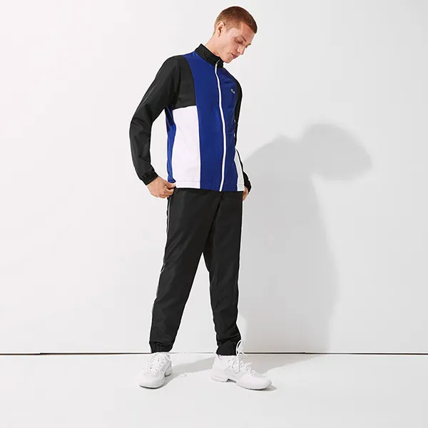 Bộ Thể Thao Nam Lacoste Sport Branded Colorblock Sweatsuit WH0877 ALH Màu Xanh Đen Size 3