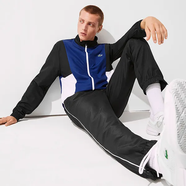 Bộ Thể Thao Nam Lacoste Sport Branded Colorblock Sweatsuit WH0877 ALH Màu Xanh Đen Size 3