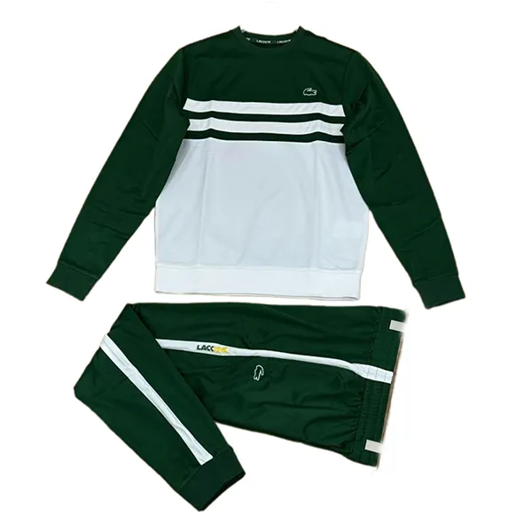 Bộ Thể Thao Nam Lacoste Tennis Sportsuit Stripe Green And White Màu Xanh Phối Trắng Size 3
