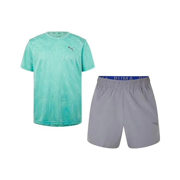 Bộ Thể Thao Nam Puma Train Ultrabreathe Stretch Speed Brights Gym Top Màu Xanh Xám Size XS (Form Âu)
