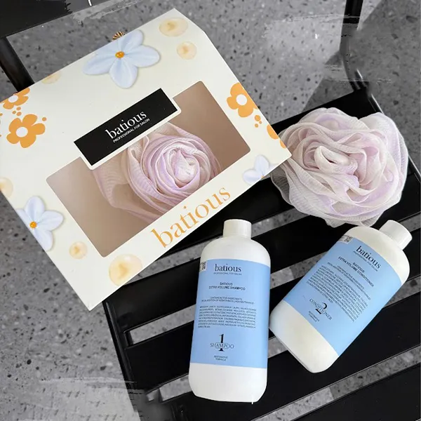Cặp Dầu Gội + Dầu Xả Batious Extra Volume Màu Xanh Giảm Dầu, Phồng Tóc (2 x 500ml)