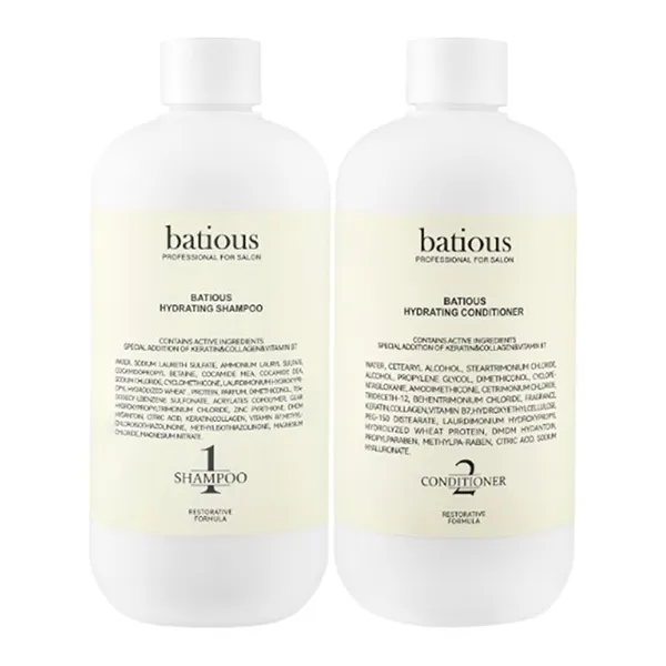Cặp Dầu Gội + Dầu Xả Batious Hydrating Màu Trắng Cho Tóc Khô Xơ (2 x 960ml)