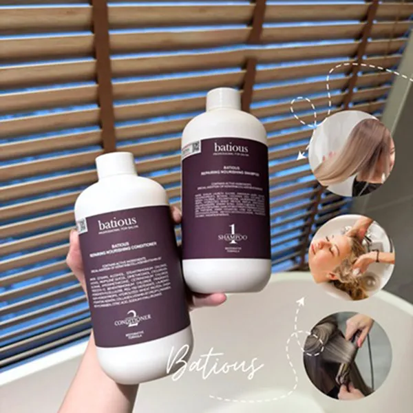 Cặp Dầu Gội + Dầu Xả Batious Repairing Nourising Màu Tím Phục Hồi Tóc (2 x 500ml)