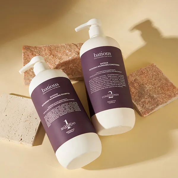 Cặp Dầu Gội + Dầu Xả Phục Hồi Đa Tầng Batious Repairing Nourising Màu Tím (2 x 960ml)