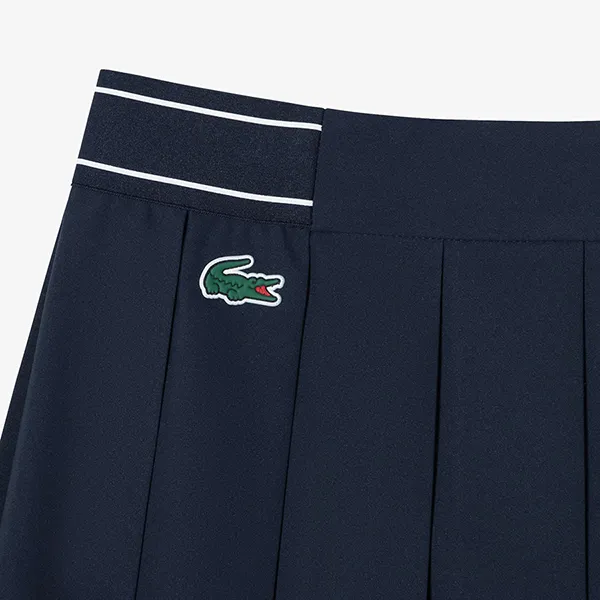 Chân Váy Xếp Ly Nữ Lacoste Golf Mid-Length Pleated Skirt JF708E 54G HDE Màu Xanh Navy
