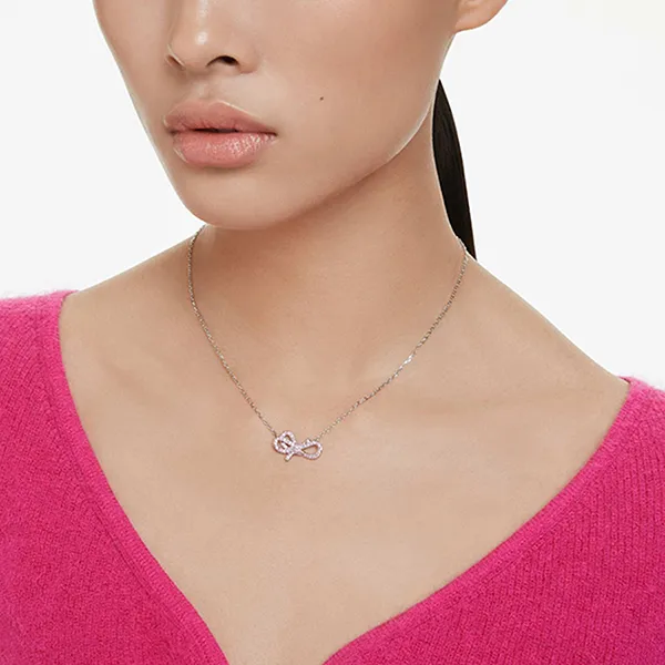 Dây Chuyền Nữ Swarovski Crystal Embellished Necklace 5723556 Màu Bạc Hồng