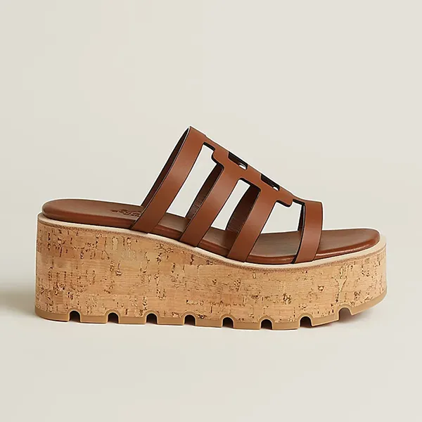 Dép Đế Xuồng Nữ Hermès Isabella 30 Sandals H241120Z 20360 Màu Nâu Size 37