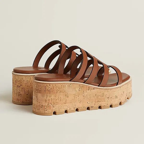Dép Đế Xuồng Nữ Hermès Isabella 30 Sandals H241120Z 20360 Màu Nâu Size 37