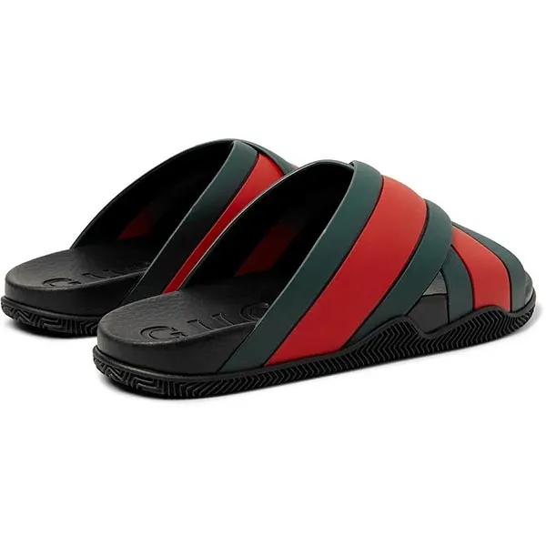 Dép Nam Gucci Agrado Web Stripe Slide Black 627820 J8700 8460 Phối Màu Size 36