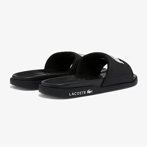 Dép Nam Lacoste Men's Croco Dualiste Logo Strap Slides 43CMA0020 312 Màu Đen Size 6