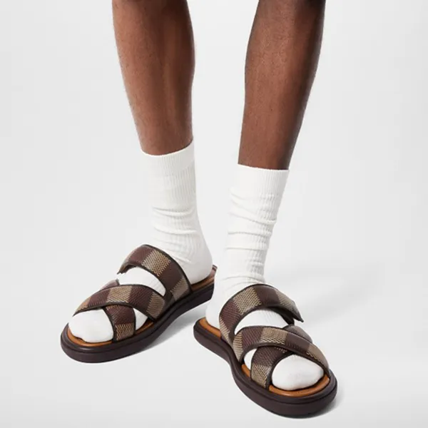 Dép Louis Vuitton LV Venice Mule Brown 1ACRJH Màu Nâu Size 40