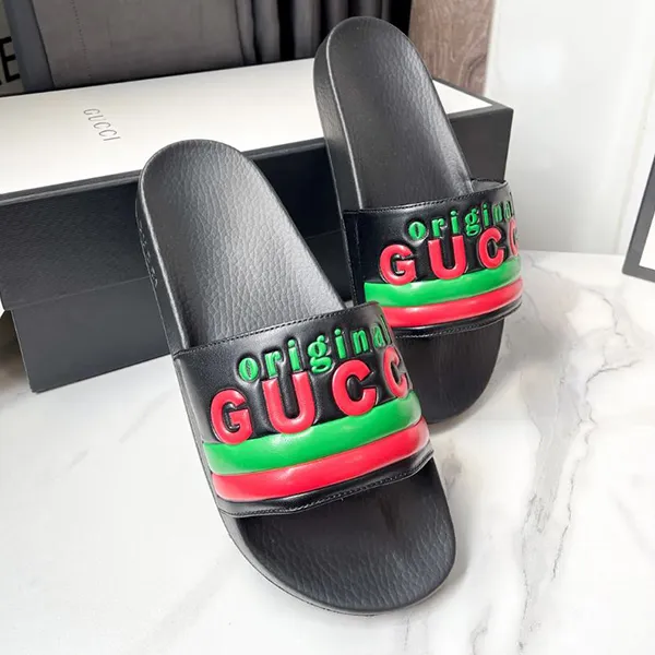 Dép Nam Gucci Men's Original Slide Sandal Màu Đen Size 7