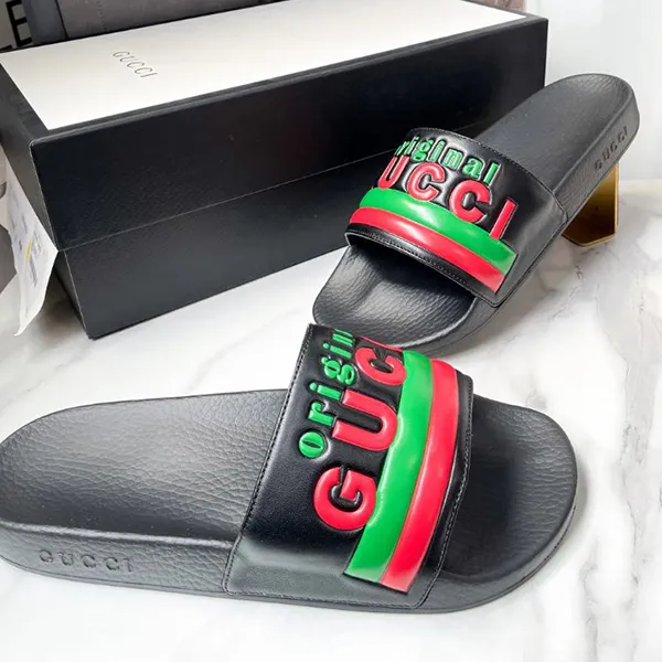 Dép Nam Gucci Men's Original Slide Sandal Màu Đen Size 7