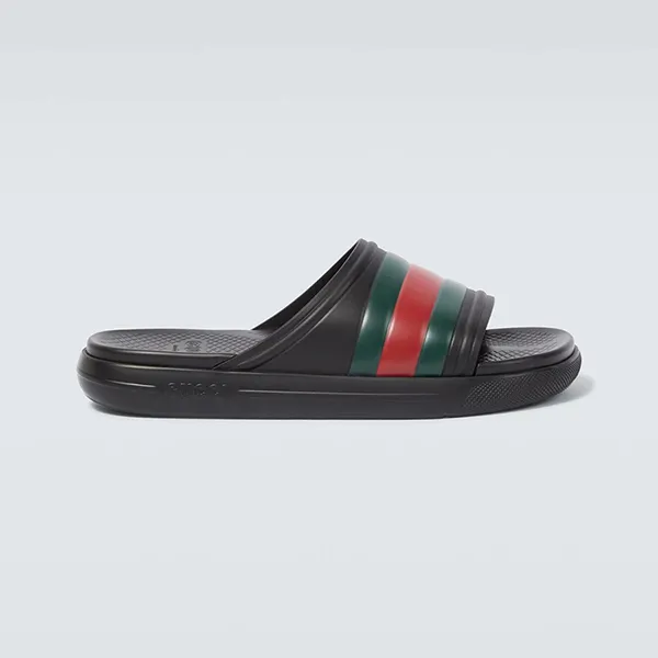 Dép Nam Gucci Web Rubber Slides P00939653 Black Màu Đen Size 6