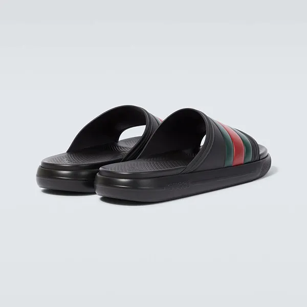 Dép Nam Gucci Web Rubber Slides P00939653 Black Màu Đen Size 6