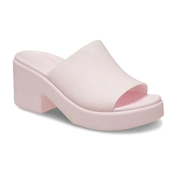 Dép Nữ Crocs Sandal Women's Brooklyn Frocsted Slide Heel LiteRide™ Foam - Pink Milk Màu Hồng Size 5