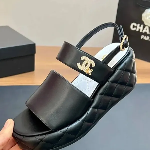 Dép Sandal Nữ Chanel Mark Platform A Cute Flower Black G45547-X01000-94305 Màu Đen Size 37