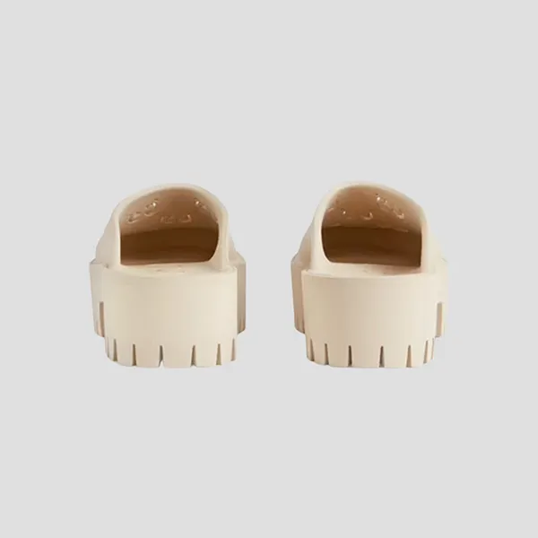 Dép Sục Nữ Gucci Platform Perforated G Sandal In Beige 663577 JFB00 9022 Màu Kem Size 36