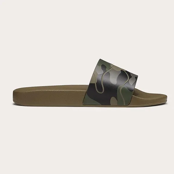 Dép Valentino Camouflage Rubber Slider Sandal Màu Xanh Green Size 41