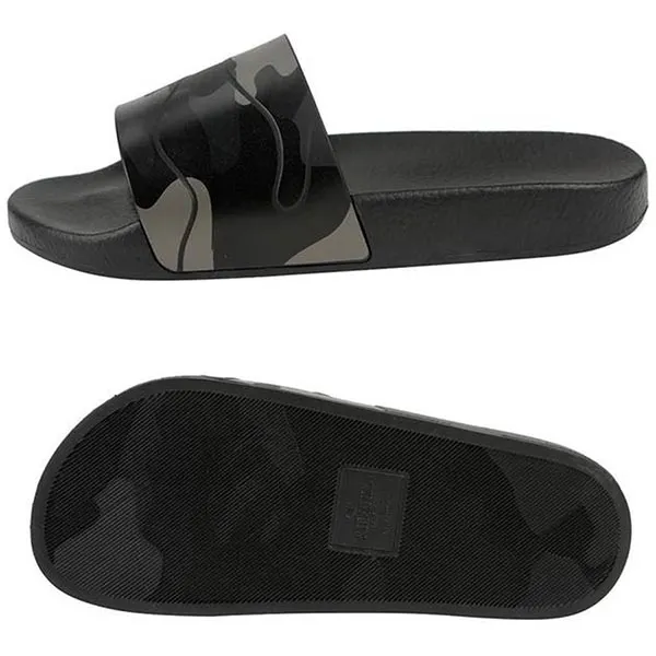 Dép Valentino Camouflage Slippers Black Màu Đen Size 39