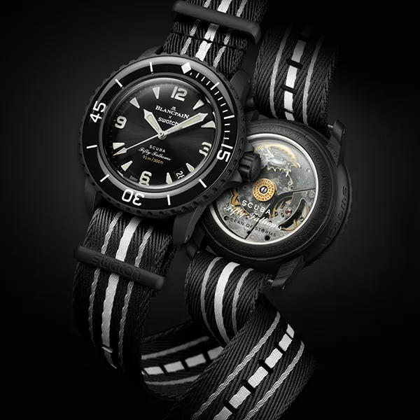 Đồng Hồ Nam Blancpain x Swatch Ocean Of Storms SO35B400 Màu Đen