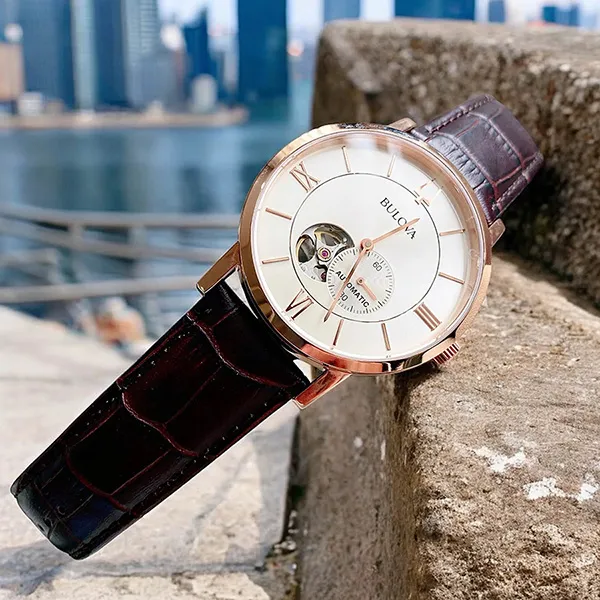 Đồng Hồ Nam Bulova Bulova Classic Automatic Watch 97A150 Màu Nâu - Vàng Hồng