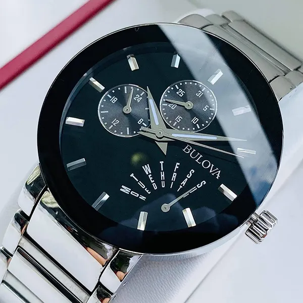 Đồng Hồ Nam Bulova Quartz 96C105 Màu Bạc Đen