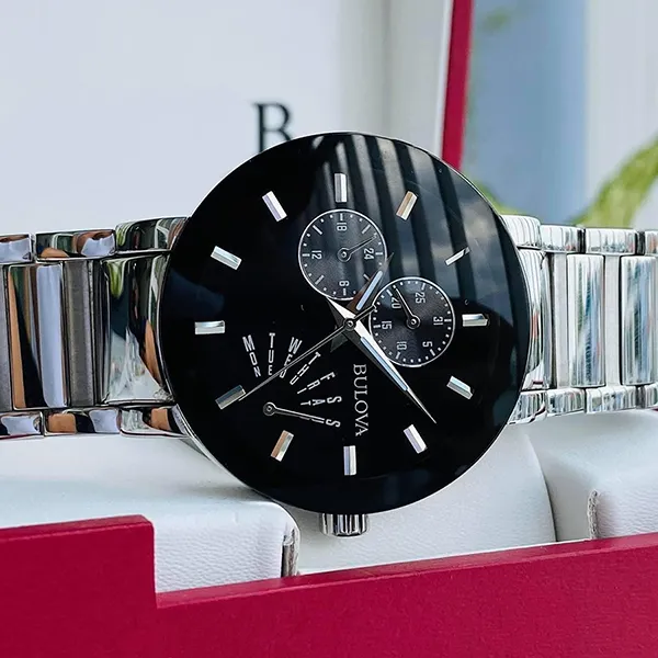 Đồng Hồ Nam Bulova Quartz 96C105 Màu Bạc Đen