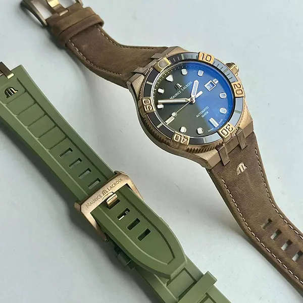 Đồng Hồ Nam Maurice Lacroix AI6058-BRZ01-630-1 Màu Xanh Lá (Tặng Dây Da)