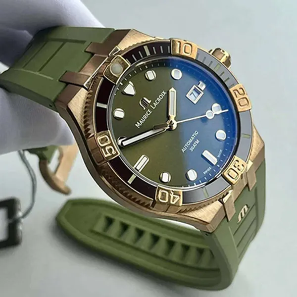Đồng Hồ Nam Maurice Lacroix AI6058-BRZ01-630-1 Màu Xanh Lá (Tặng Dây Da)