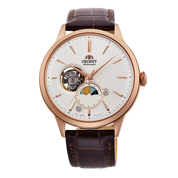 Đồng Hồ Nam Orient Sun And Moon Classic Watch RA-AS0102S10B Màu Nâu/Trắng