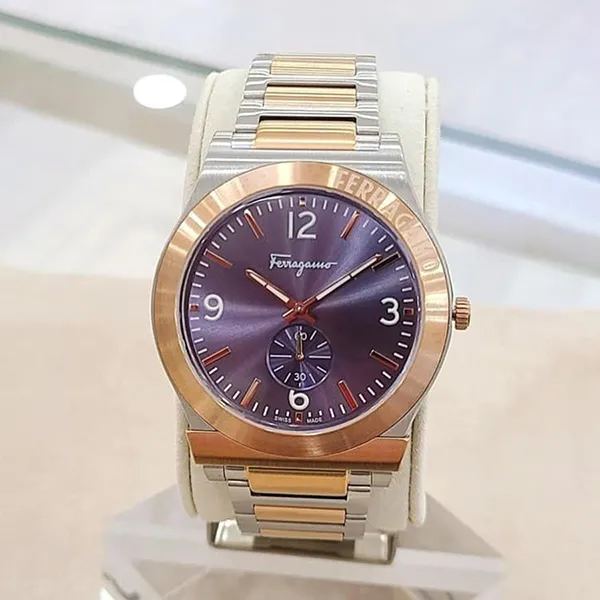 Đồng Hồ Nam Salvatore Ferragamo Gancini SFML00322 Màu Demi (Vàng Hồng - Bạc)