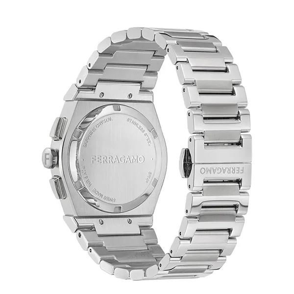 Đồng Hồ Nam Salvatore Ferragamo Vega Chrono Bracelet Watch Màu Xanh Bạc