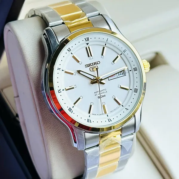 Đồng Hồ Nam Seiko 5 Automatic SNKP14K1 Màu Bạc Vàng