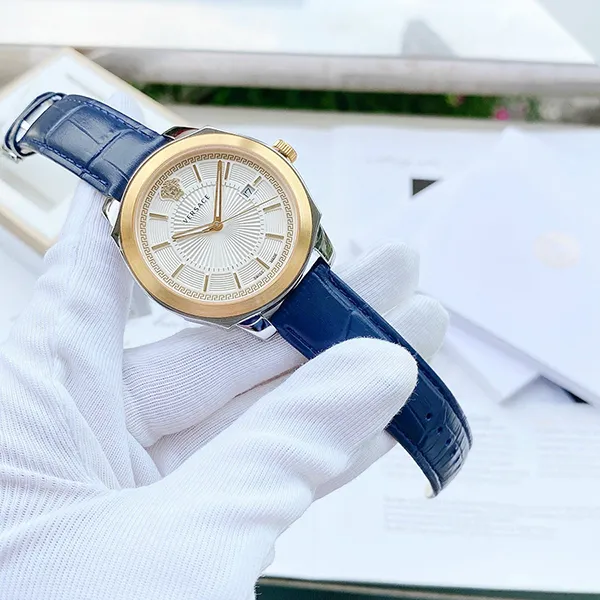 Đồng Hồ Nam Versace VEV900219 Icon Classic Watch 42mm Màu Xanh Vàng
