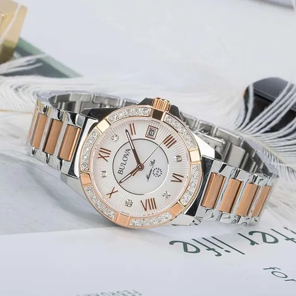 Đồng Hồ Nữ Bulova Marine Star 98R234 32mm Màu Demi (Vàng Hồng – Bạc)