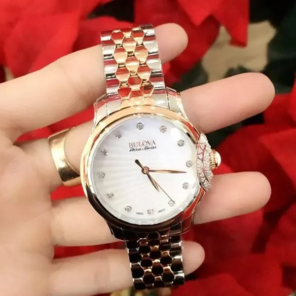 Đồng Hồ Nữ Bulova Quartz 65R164 Màu Bạc - Vàng Hồng