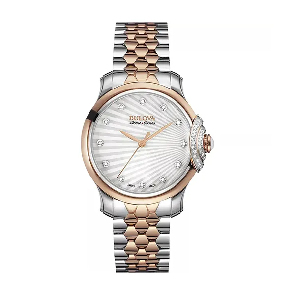 Đồng Hồ Nữ Bulova Quartz 65R164 Màu Bạc - Vàng Hồng
