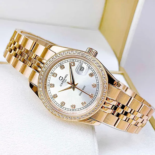 Đồng Hồ Nữ Carnival Watch 8131L2-VH-T Màu Vàng Hồng