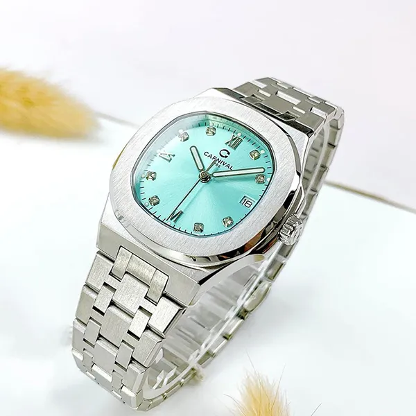Đồng Hồ Nữ Carnival Watch 8160L-VT-XT Màu Xanh Bạc