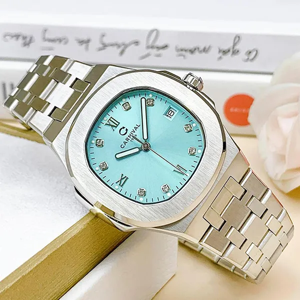 Đồng Hồ Nữ Carnival Watch 8160L-VT-XT Màu Xanh Bạc