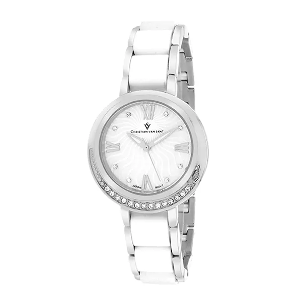 Đồng Hồ Nữ Christian Van Sant Omen's Eternelle White Mop Dial Watch CV7610 Màu Trắng Bạc