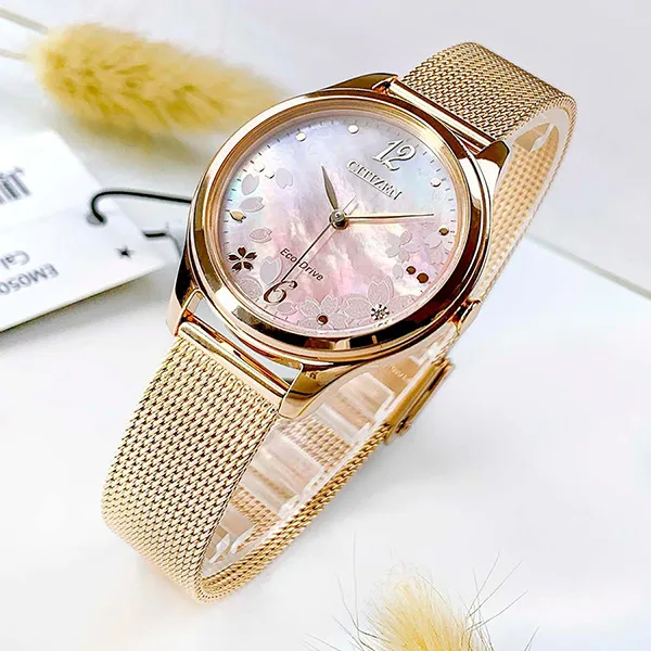 Đồng Hồ Nữ Citizen Eco-drive EM0508-80D Màu Vàng Hồng